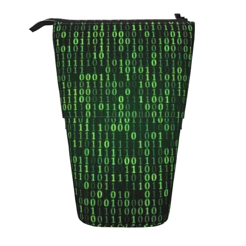 Evengigy Hacker Ära Print Niedliches Federmäppchen mit Reißverschluss Verstellbarer Ständer Stifthalter Lustige Make-up-Tasche, Schwarz , Einheitsgröße, Taschen-Organizer von Evengigy