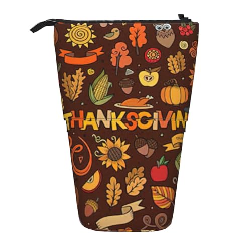 Evengigy Niedliches Federmäppchen mit Reißverschluss, verstellbarer Ständer, Stifthalter, lustige Make-up-Tasche, Schwarz , Einheitsgröße, Taschen-Organizer von Evengigy