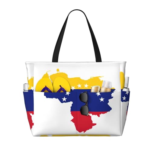 Evengigy Strandtasche mit Venezuela-Flagge, wasserdicht, für Damen, große Sporttasche, Handgepäcktasche für Reisen Evengigy Strandtasche mit Venezuela-Flagge, wasserdicht, für Damen, große Sporttasche, Handgepäcktasche für Reisen von Evengigy