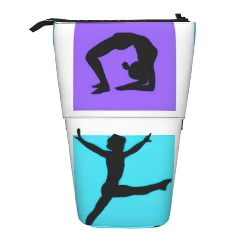 Evengigy Turn-Spiel-Druck, niedliches Federmäppchen mit Reißverschluss, verstellbarer Ständer, Stifthalter, lustige Make-up-Tasche, Schwarz , Einheitsgröße, Taschen-Organizer von Evengigy