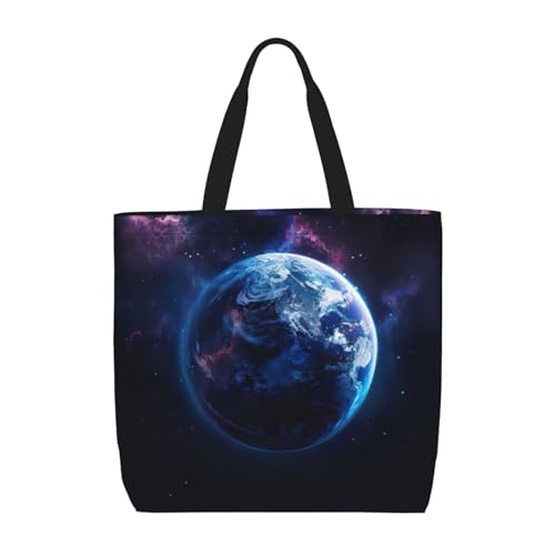Evengigy Universe Planet Print Tote Bag and Zipper Inner Pocket for Women Lady, Reusable Shopping Bag Travel Evengigy Universe Planet Print Tote Bag and Zipper Inner Pocket for Women Lady, Reusable Shopping Bag Travel von Evengigy