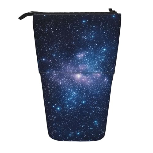 Evengigy Universum Stars Galaxy Print Niedliches Federmäppchen mit Reißverschluss Verstellbarer Ständer Bleistifthalter Lustige Make-up-Tasche, Schwarz , Einheitsgröße, Taschen-Organizer von Evengigy