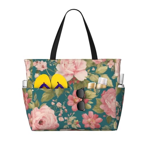 Evengigy Wasserdichte Strandtasche für Damen, Motiv: Blütenblumen, groß, für Fitnessstudio, Handgepäck für Reisen Evengigy Wasserdichte Strandtasche für Damen, Motiv: Blütenblumen, groß, für Fitnessstudio, Handgepäck für Reisen von Evengigy