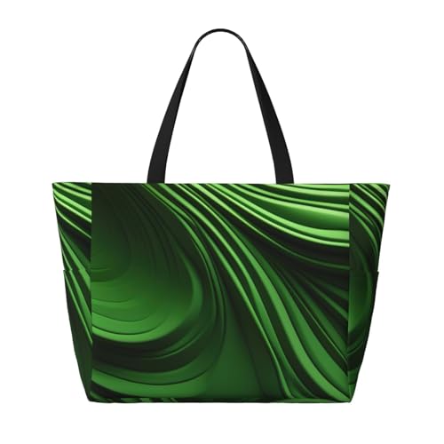 Evengigy Wasserdichte Strandtasche für Damen, Motiv: grüne Kurve, Textur, große Sporttasche, Handgepäcktasche für Reisen Evengigy Wasserdichte Strandtasche für Damen, Motiv: grüne Kurve, Textur, große Sporttasche, Handgepäcktasche für Reisen von Evengigy