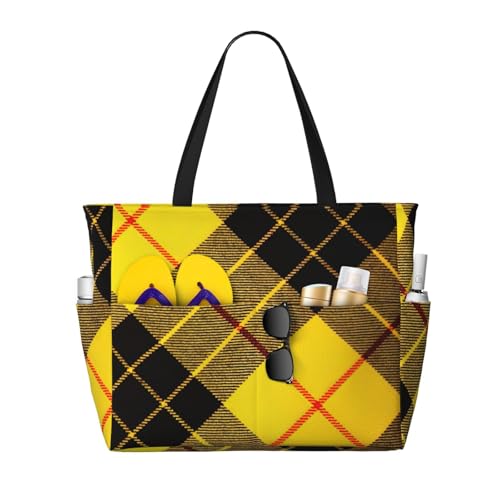 Evengigy Wasserdichte Strandtasche für Damen, groß, für Fitnessstudio, Handgepäck für Reisen, Gelb / Grau / Schwarz Evengigy Wasserdichte Strandtasche für Damen, groß, für Fitnessstudio, Handgepäck für Reisen, Gelb / Grau / Schwarz von Evengigy