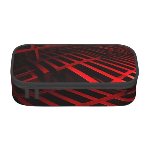 Federmäppchen mit rotem Karomuster, tragbares Design, Reise-Make-up-Tasche, Geldbörse, Schwarz , Einheitsgröße, Kosmetiktasche von Evengigy