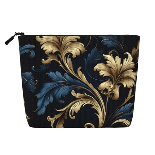 Make-up-Tasche mit Damast-Muster, niedliche Kosmetiktasche für Damen, Make-up-Tasche, Reise-Kulturbeutel für Damen, Schwarz , Einheitsgröße von Evengigy