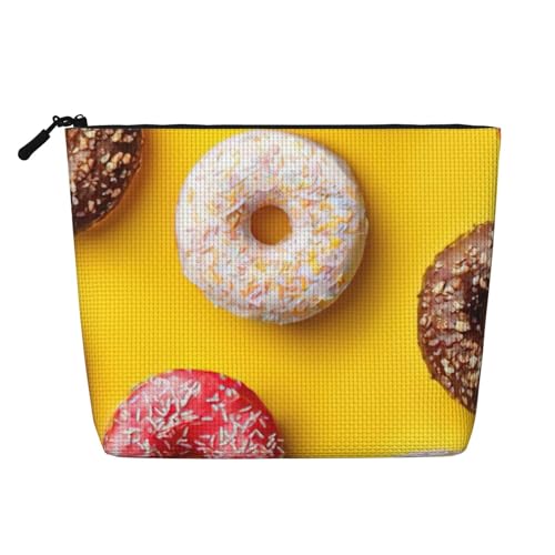 Make-up-Tasche mit Donut-Druck, niedliche Kosmetiktasche für Damen, Make-up-Tasche, Reise-Kulturbeutel für Damen, Schwarz , Einheitsgröße Make-up-Tasche mit Donut-Druck, niedliche Kosmetiktasche für Damen, Make-up-Tasche, Reise-Kulturbeutel für Damen, Schwarz , Einheitsgröße von Evengigy