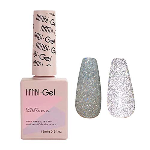 UV LED Gellack Ablösbarer Gel Nagellack Nude Gel Nail Polish Gellack Mehrfarbig Ablösbarer Gel Nagellack Glitzer Set Reflective Glitter UV Gel von Evenlyao