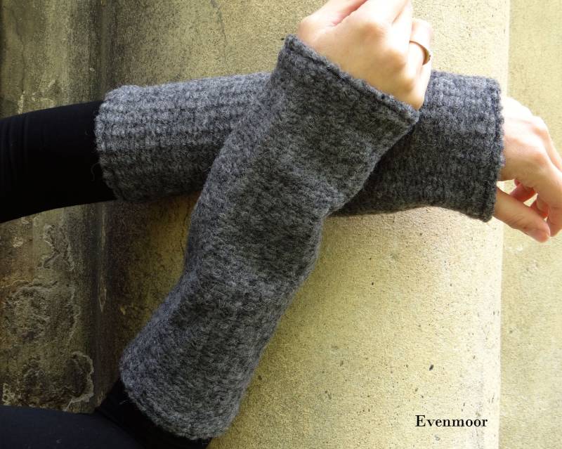 Armstulpen Aus Grauer Wolle Kuschlig Warm von Evenmoor