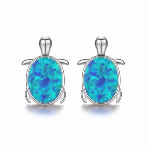 Evensee 925 Silber Blauer Opal Ohrstecker,Schildkröte Meerjungfrau Geschenk Design,Tropischer Urlaub Schmuck Valentinstag Muttertag Geschenk für Frau Evensee 925 Silber Blauer Opal Ohrstecker,Schildkröte Meerjungfrau Geschenk Design,Tropischer Urlaub Schmuck Valentinstag Muttertag Geschenk für Frau von Evensee