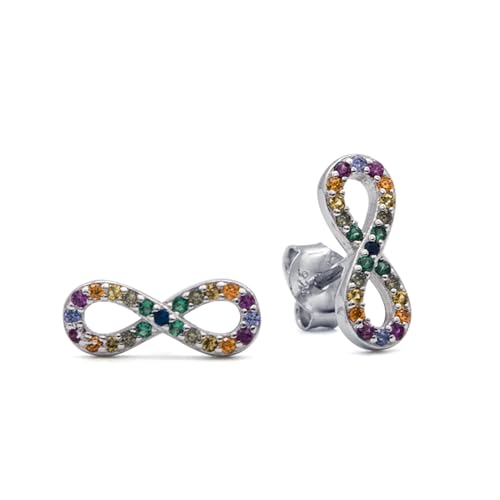 Evensee Möbius Ohrringe 925 Silber,Regenbogen Unendlichkeitssymbol Ohrstecker,Symbolliebe Schmuck für Frauen & Paare von Evensee