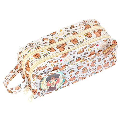 Eventerde Capybara Federmäppchen, Capybara Federmäppchen - Bleistiftbeutel Organizer Briefpapier Aufbewahrungstasche Mehrschichtiges Capybara-Stiftetui | Federmäppchen mit großem Fassungsvermögen, von Eventerde