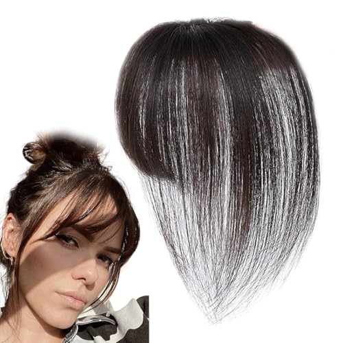 Eventerde Klammer Pony Für Damen - Unsichtbare Echthaar Fassonklammern,Atmungsaktives Echthaarteil Verstellbar Natürlich Für Ausdünnendes Haar Tägliches Styling von Eventerde