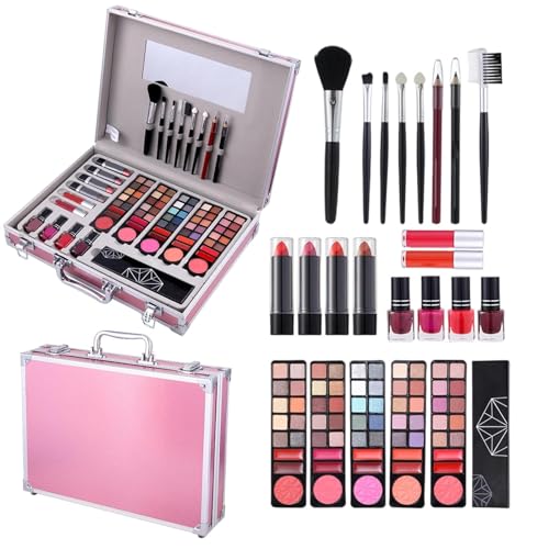 Eventerde Make-up-Kits | Lidschatten-Palette, Rouge, Lippenstift, Make-up-Tasche, wasserfest, für Jugendliche und Anfänger von Eventerde