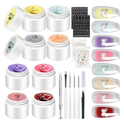 Eventerde Patting Gel - Verlauf Gel,8-Farben Kreativ Palette Nageldesign Maniküre für Frauen und Mädchen von Eventerde