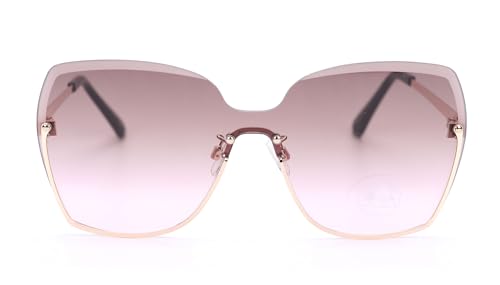 Ever Bloom Damen Designer Oversize Sonnenbrille, Sommerbrillen für Sommer in Schmetterlingsform, Metall Rahmen, Sonnenbrillen mit getönten Gläsern, schmal, Sonnenbrille:Katze Rosa von Ever Bloom