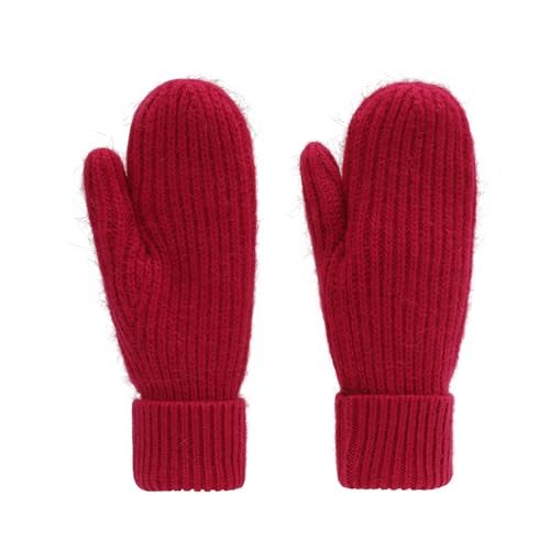 Ever Bloom Damen Handschuhe Herbst Winter, Fausthandschuhe Fäustlinge warm Strickhandschuhe Outdoor, Handschuhe 2023:Rose Lila von Ever Bloom