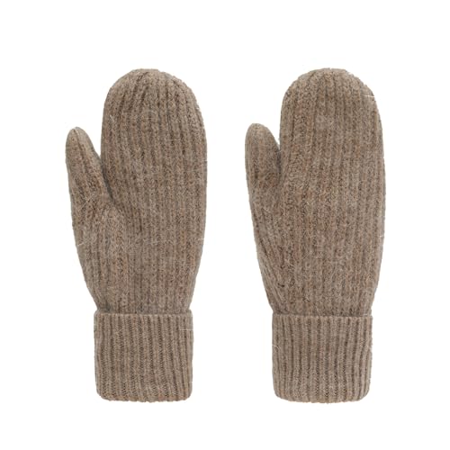 Ever Bloom Damen Handschuhe Herbst Winter, Fausthandschuhe Fäustlinge warm Strickhandschuhe Outdoor, Handschuhe 2023:Taupe von Ever Bloom