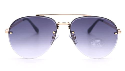 Ever Bloom Damen Piloten Sonnenbrille, Sommerbrillen für Sommer, Metall Gestell, Sonnenbrillen mit getönten Gläsern, schmal, Sonnenbrille:Piloten Blau von Ever Bloom