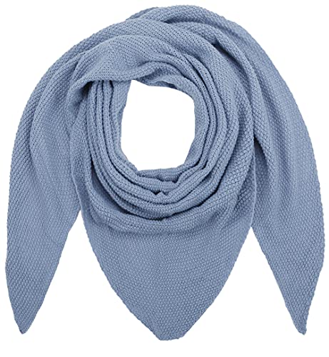 Ever Bloom Damen Schal, Strick Dreieck Schale, Weiches Dreieckstuch, Leichter Strickschal, Halstuch für Frauen und Mädchen Lang, Einfarbig 195 * 80 cm, Schal Farben:Blau von Ever Bloom