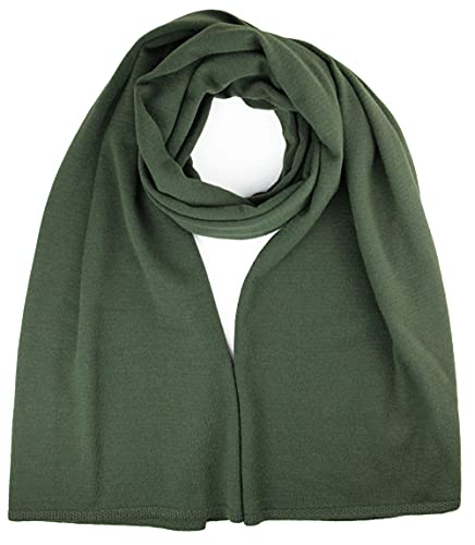 Ever Bloom Damen Schal, Strick Schale Lang, Weiches Halstuch, Leichter Winterschal Herbstschal Strickschal für Frauen und Mädchen, Einfarbig 176 * 62cm, Schal Farben:Oliv Grün von Ever Bloom