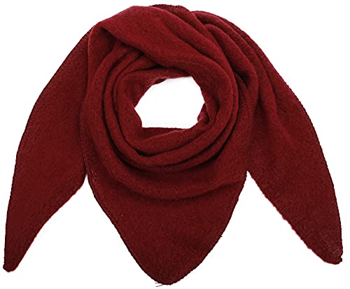 Ever Bloom Damen Schal XXL, Flauschige Weiche Dreieck Schale, Poncho, Dreieckstuch Strickschal Halstuch für Frauen und Mädchen Lang Kuschelig, Einfarbig 190 * 80 cm, Schal Farben:Bordeaux von Ever Bloom