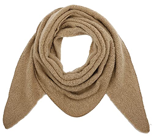 Ever Bloom Damen Schal XXL, Flauschige Weiche Dreieck Schale, Poncho, Dreieckstuch Strickschal Halstuch für Frauen und Mädchen Lang Kuschelig, Einfarbig 190 * 80 cm, Schal Farben:Camel von Ever Bloom