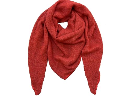 Ever Bloom Damen Schal XXL, Flauschige Weiche Dreieck Schale, Poncho, Dreieckstuch Strickschal Halstuch für Frauen und Mädchen Lang Kuschelig, Einfarbig 190 * 80 cm, Schal Farben:Rot von Ever Bloom