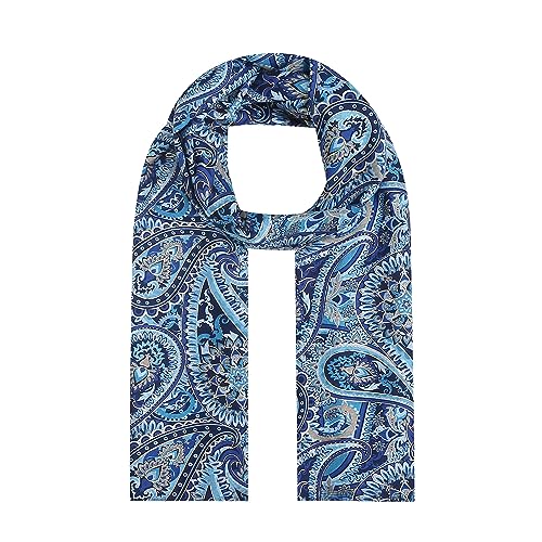 Ever Bloom Damen Schal mit Blumen Paisley Muster, Winter Herbst Halstücher Umschlagtücher mit Blumenmuster Print allover, warm leicht, Schal farbe 2023:Blau von Ever Bloom