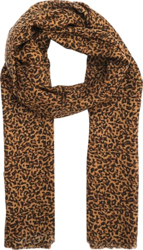 Ever Bloom Damen Schal mit Leopard Muster, Leichtes Halstuch mit Fransen, Modische und Elegante Sommer und Helbst Leo Schals für Frauen, Schal Farben:LEO Camel von Ever Bloom