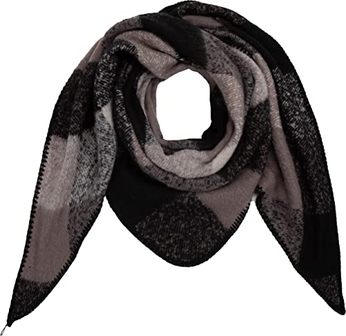 Ever Bloom Damen Winter Dreieck Schal - Bunter Weicher Warmer Herbst Halstuch Lang Kuschelig - Farbe: Schwarz von Ever Bloom