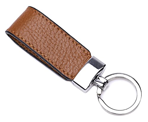 Ever Bloom Leder Schlüsselanhänger Schlüsselring Damen Herren, Autoschlüssel Anhänger Fahranfänger, Geschenk Keyring, Geburtstagsgeschenk Made in Italien, Schlüsselanhänger Farben:Camel von Ever Bloom