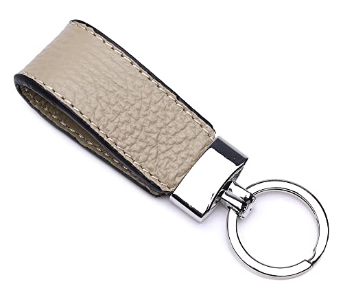 Ever Bloom Leder Schlüsselanhänger Schlüsselring Damen Herren, Autoschlüssel Anhänger Fahranfänger, Geschenk Keyring, Geburtstagsgeschenk Made in Italien, Schlüsselanhänger Farben:Taupe von Ever Bloom