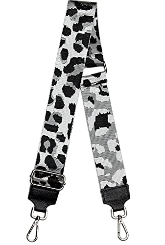 Ever Bloom Verstellbarer 5CM Schultergurt, Mehrfarbiger Breiter Taschengurt Schulterriemen für Damen und Herren, Mädchen DIY Zubehör für Tasche, Jiandai Farben:Leoparde Schwarz von Ever Bloom