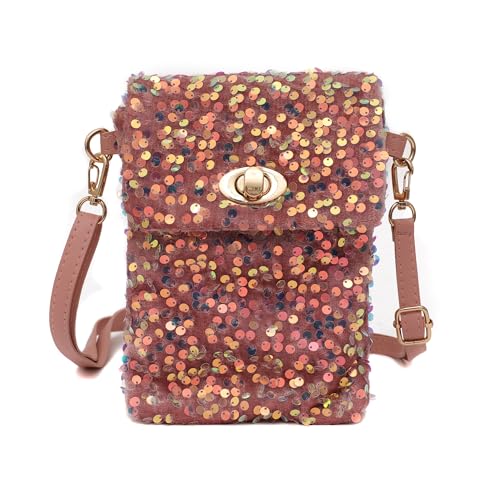 Ever Bloom kleine Damen Umhängetasche Party Handtasche mit Glitzer, Party Tasche Farbe:Rosa von Ever Bloom