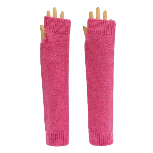 Ever Bloom lang Fingerlos Handschuhe Winter Armstulpen Strickhandschuhe Armwärmer Stulpen für Mädchen Frauen, Handschuhe arm 2023:Rose von Ever Bloom
