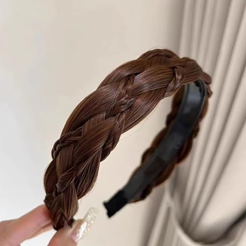 Damen Haarreif, Fischschwanz, Zopf Stirnband, Stirnbänder, verziert Haarreifen - Party, Hochzeit, Kopfschmuck, Haarband für Frauen und Mädchen Haarbänder (Fünf Stränge hellbraun, Einheitsgröße) von Ever Fairy
