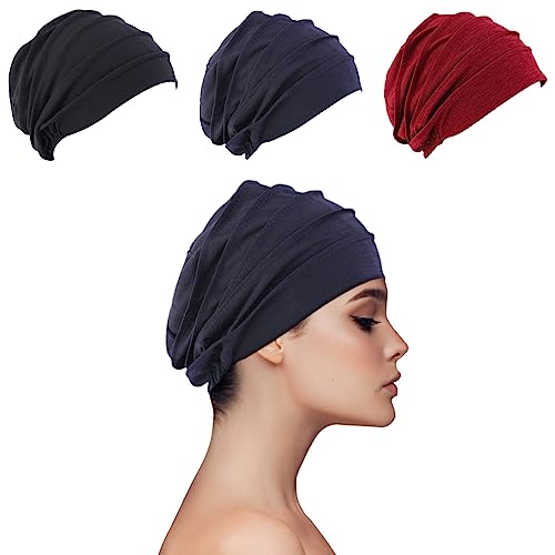 Ever Fairy Baumwolle Chemo Hüte Krebs Kopfbedeckung Weiche Kappen Frauen Bandana Turban Schlaf Cap Muslimische Chemotherapie Cap Kopftuch von Ever Fairy