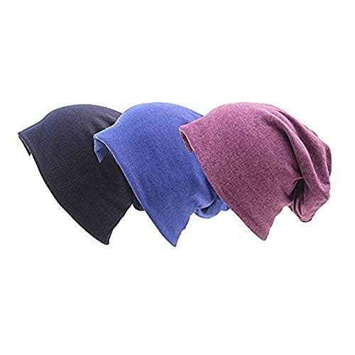 Ever Fairy Chemotherapie Krebs Baumwolle Kopf Schal Hut Kappe ethnisch Stoff Aufdruck Turban Kopfbedeckung Damen Stretch Blume Muslime Kopftuch（3 Farben Packung） von Ever Fairy