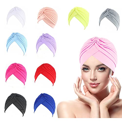 Ever Fairy Stretch-Polyester-Turban-Kopfbedeckung verdrehte Falten Headwrap (2# 10 Colors) von Ever Fairy