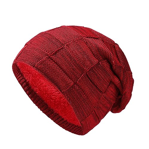 Ever Fairy Winter Beanie Hut mit warmem Futter, Unisex warme Strickmütze, Dehnbare weiche Wolle Hut für Männer Frauen von Ever Fairy