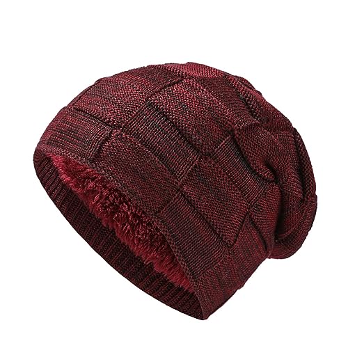 Ever Fairy Winter Beanie Hut mit warmem Futter, Unisex warme Strickmütze, Dehnbare weiche Wolle Hut für Männer Frauen von Ever Fairy