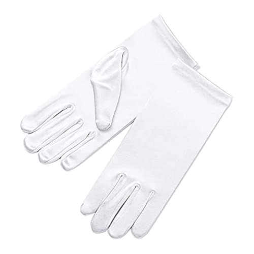 Ever Fairy Mädchen Urlaub Hochzeit Pageant White Satin Handschuhe Prinzessin Handschuh (M(4-7Jahre alt)) von Ever Fairy