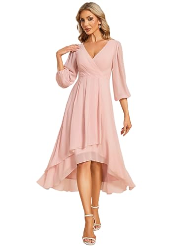 Ballkleider Für Damen A Linie Elegantes Kleid Kurzärmlig Partykleid Rosa 56 von Ever-Pretty