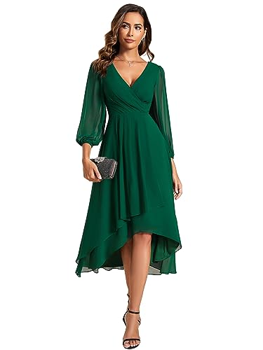 Damen Weihnachts Cocktailkleid V Ausschnitt Lange Ärmel A Linie Kleid Für Party Dunkelgrün 48 Damen Weihnachts Cocktailkleid V Ausschnitt Lange Ärmel A Linie Kleid Für Party Dunkelgrün 48 von Ever-Pretty