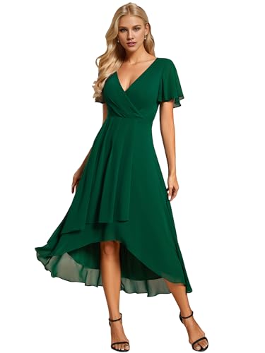 Ever-Pretty Abendkleid Damen A-Linie Chiffon Kurze Ärmel Partykleider V Ausschnitt Chiffon Hochzeit Knielang Dunkelgrün 38 Ever-Pretty Abendkleid Damen A-Linie Chiffon Kurze Ärmel Partykleider V Ausschnitt Chiffon Hochzeit Knielang Dunkelgrün 38 von Ever-Pretty