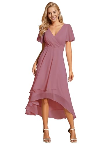 Ever-Pretty Brautjungfernkleid Asymmetrisches High Low A-Linie V Ausschnitt Rüschenärmel Elegante Ballkleid Orchidee 42 Ever-Pretty Brautjungfernkleid Asymmetrisches High Low A-Linie V Ausschnitt Rüschenärmel Elegante Ballkleid Orchidee 42 von Ever-Pretty