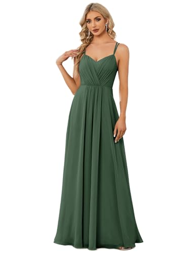 Ever-Pretty Brautjungfernkleid V-Ausschnitt Ärmellos Langarm Elegantes Brautjungfernkleid ES01692, Eukalyptus-Grün, 38 von Ever-Pretty