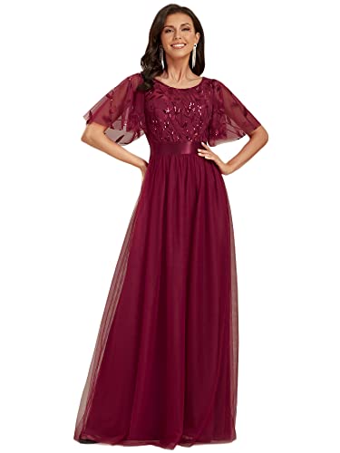 Ever-Pretty Damen Abendkleid A-Linie Spitze Kurze Ärmel Partykleid lang Burgund 38 Ever-Pretty Damen Abendkleid A-Linie Spitze Kurze Ärmel Partykleid lang Burgund 38 von Ever-Pretty
